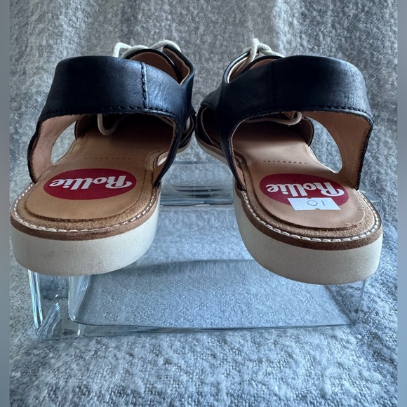 Rollie Derby Black Cutout Leather Slingback Size 40 NWOT - Picture 5 of 9